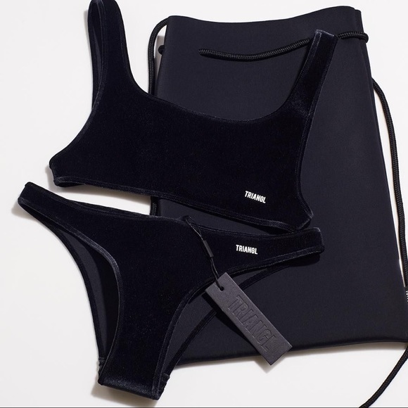 Triangl Black Velvet Bikini Set - Picture 1 of 10